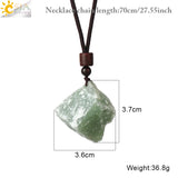 CSJA Pink Quartz Pendant Healing Fluorite Crystals Necklace