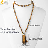 CSJA Gem Stone Necklace Hexagonal Perfume Bottle Pendant G675