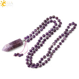 CSJA Gem Stone Necklace Hexagonal Perfume Bottle Pendant G675