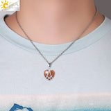CSJA Heart Shape Crystal Pendant Necklace Amethyst Quartz H130