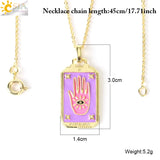 CSJA Geometric Big Pendant Necklace Tarot Cards Woman Jewelry