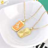 CSJA Geometric Big Pendant Necklace Tarot Cards Woman Jewelry