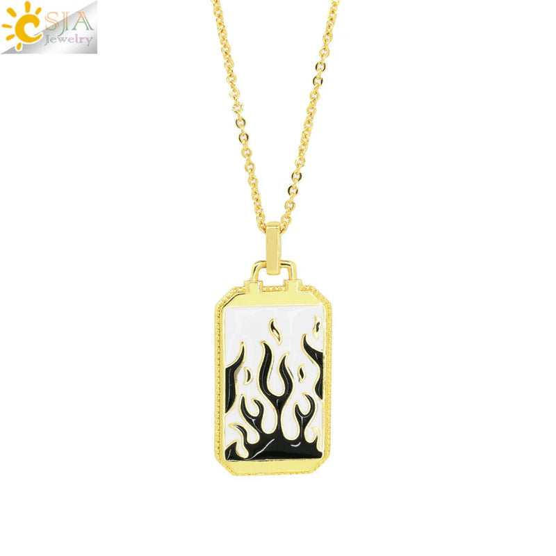CSJA Geometric Big Pendant Necklace Tarot Cards Woman Jewelry