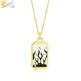 CSJA Geometric Big Pendant Necklace Tarot Cards Woman Jewelry