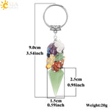 CSJA Chakra Crystal Keychain Natural Stone Pendant