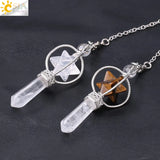 CSJA Merkaba Dowsing Pendulum Quartz Reiki Healing Pendant
