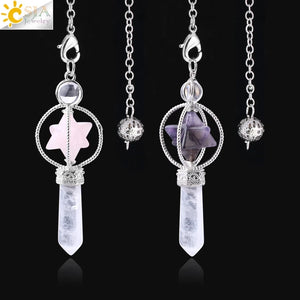 CSJA Merkaba Dowsing Pendulum Quartz Reiki Healing Pendant