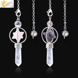 CSJA Merkaba Dowsing Pendulum Quartz Reiki Healing Pendant