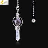 CSJA Merkaba Dowsing Pendulum Quartz Reiki Healing Pendant
