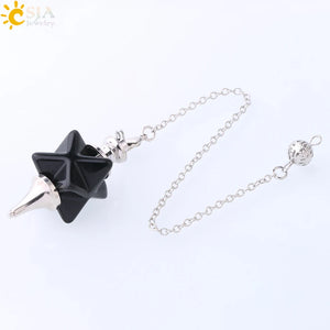 CSJA Merkaba Pendulum - Natural Stone Reiki Crystal