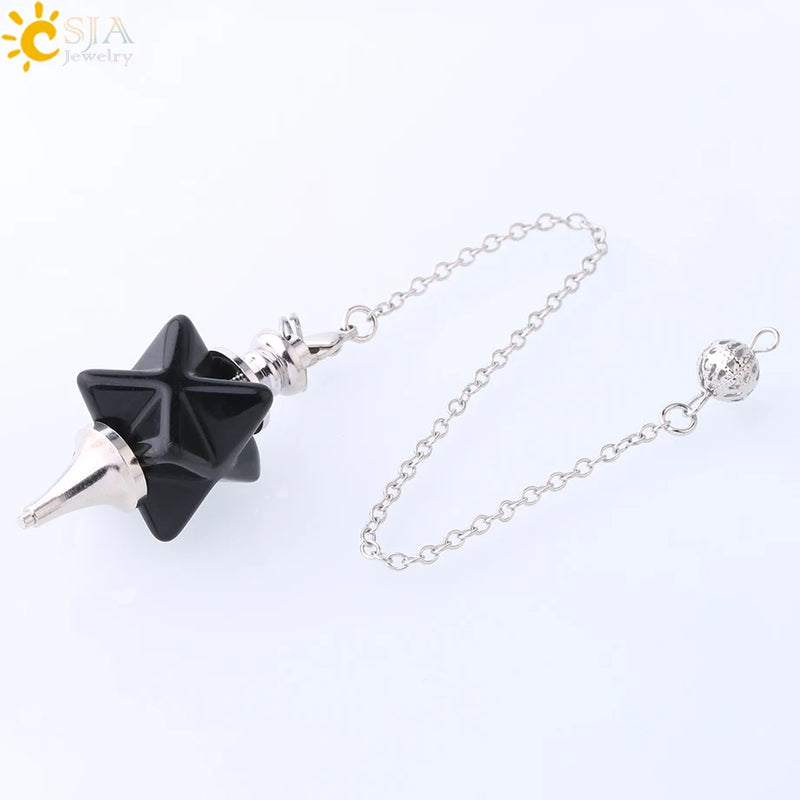 CSJA Merkaba Pendulum - Natural Stone Reiki Crystal