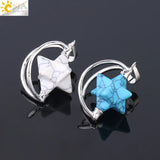 CSJA Merkabah Pendant Natural Stone Crystal Spiritual Dowsing Wicca Jewelry