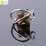 CSJA Merkabah Pendant Natural Stone Crystal Spiritual Dowsing Wicca Jewelry