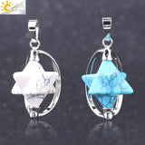 CSJA Merkabah Pendant Natural Stone Crystal Spiritual Dowsing Wicca Jewelry