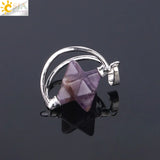 CSJA Merkabah Pendant Natural Stone Crystal Spiritual Dowsing Wicca Jewelry