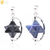 CSJA Merkabah Pendant Natural Stone Crystal Spiritual Dowsing Wicca Jewelry