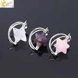 CSJA Merkabah Pendant Natural Stone Crystal Spiritual Dowsing Wicca Jewelry