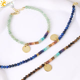 CSJA Mini 7 Chakras Bracelet Natural Stone 4mm Beads Yoga Bracelet Charm Jewelry