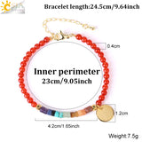 CSJA Mini 7 Chakras Bracelet Natural Stone 4mm Beads Yoga Bracelet Charm Jewelry