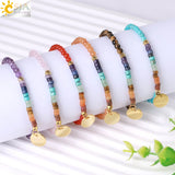 CSJA Mini 7 Chakras Bracelet Natural Stone 4mm Beads Yoga Bracelet Charm Jewelry