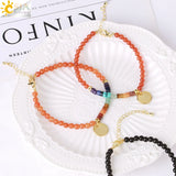 CSJA Mini 7 Chakras Bracelet Natural Stone 4mm Beads Yoga Bracelet Charm Jewelry
