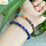 CSJA Mini Wheel Beads 7 Chakra Bracelet for Women Men