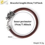 CSJA Dragon Head Leather Bracelet Minimalist Vintage Charm Bangle H149