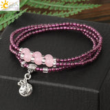 CSJA Natural Stone Bracelet Protection 3mm Garnet Lucky Charm Bracelets