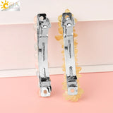 CSJA Reiki Chip Stone Wrap Barrette Hair Clip