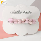 CSJA Reiki Chip Stone Wrap Barrette Hair Clip