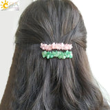 CSJA Reiki Chip Stone Wrap Barrette Hair Clip