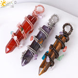 7 Chakras Hexagon Crystal Pendant Amethysts Necklace Making