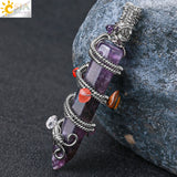 7 Chakras Hexagon Crystal Pendant Amethysts Necklace Making