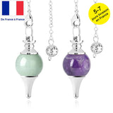 CSJA Gem Stone Pendulum 7 Chakra Crystals Tree of Life Necklace Pendant