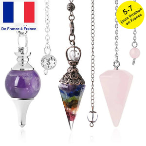 CSJA Gem Stone Pendulum 7 Chakra Crystals Tree of Life Necklace Pendant