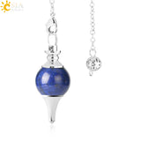 CSJA Gem Stone Pendulum 7 Chakra Crystals Tree of Life Necklace Pendant
