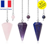 CSJA Gem Stone Pendulum 7 Chakra Crystals Tree of Life Necklace Pendant