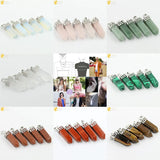 CSJA Green Aventurine Pink Crystal Necklace
