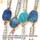 CSJA Druses Druzy Geode Slice Bracelet 5 Strands Boho Jewelry S224