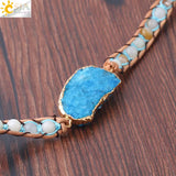 CSJA Druses Druzy Geode Slice Bracelet 5 Strands Boho Jewelry S224