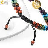 CSJA 7 Chakra Bracelet Tree of Life Yoga Bangle Bracelet - G792