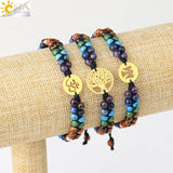 CSJA 7 Chakra Bracelet Tree of Life Yoga Bangle Bracelet - G792