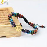 CSJA 7 Chakra Bracelet Tree of Life Yoga Bangle Bracelet - G792