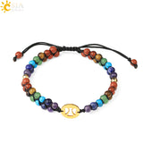 CSJA 7 Chakra Bracelet Tree of Life Yoga Bangle Bracelet - G792