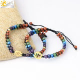CSJA 7 Chakra Bracelet Tree of Life Yoga Bangle Bracelet - G792