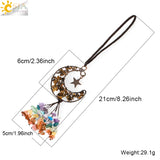 CSJA 7 Chakra Crescent Moon Pendant Car Hanging Healing Charm Jewelry H058