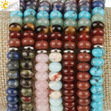 CSJA Natural Stone Abacus Bead 7 Chakra Healing Bracelet