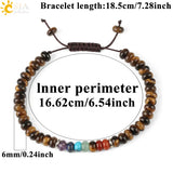 CSJA Natural Stone Abacus Bead 7 Chakra Healing Bracelet