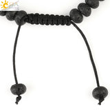CSJA Natural Stone Abacus Bead 7 Chakra Healing Bracelet