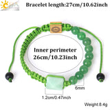 CSJA Stone Braided Bracelet 6mm Rock Crystal Healing Balance